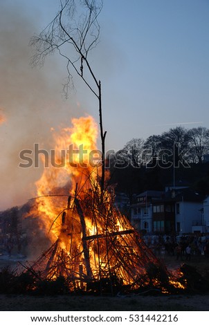 Easter fires are typically bonfires lit before, during, or after Easter Sunday as part of secular and religious celebrations