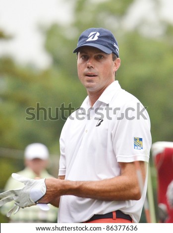 EDISON,NJ-AUGUST 27: Golfer Matt Kuchar takes a look at the fairway during the final round of the Barclays Tournament held at the Plainfield Country Club on August 27,2011 in Edison,NJ.