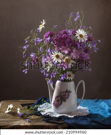 Bouquet of wild natural flowers