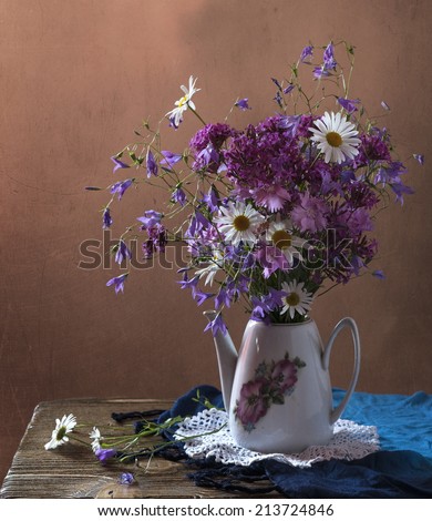 Bouquet of wild natural flowers