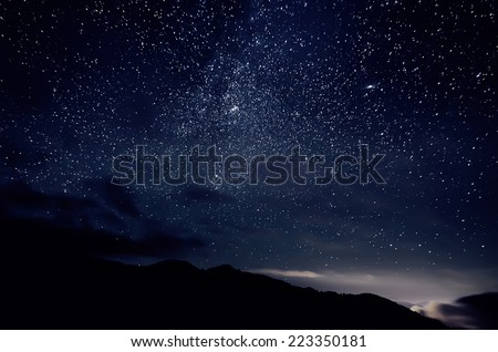 Night sky with lot of shiny stars, natural astro background