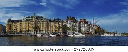 Panoramic view of the famous scandinavian and north european city Stockholm - the capital of Sweden