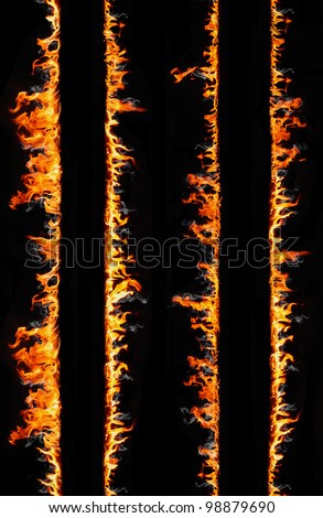 fire lines isolated on black background