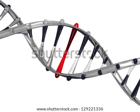 Glass DNA strand on white background Glass DNA strand on white background