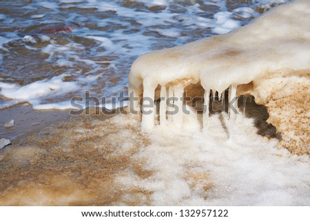 Melting of sea ice in the spring