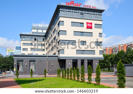 KALININGRAD, RUSSIA - JULY 10: Hotel Ibis is an international brand with 1600 budget hotels in 55 countries owned by Accor on july 10, 2013 in Kaliningrad, Russia.