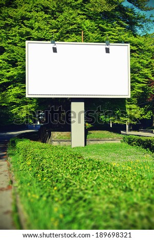 Billboard with empty screen, with toning effect