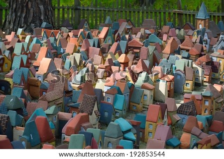 SVETLOGORSK, RUSSIA - MAY 8, 2014: City in miniature - the medieval layout of Koenigsberg first half of the 16th century from more than five hundred clay houses.