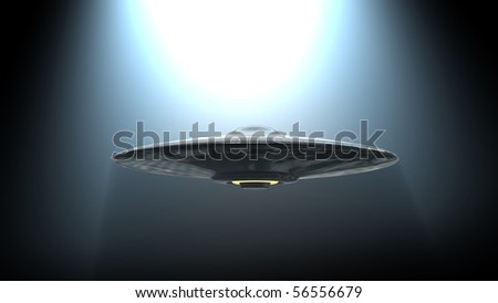 Flying saucer in light Flying saucer in light