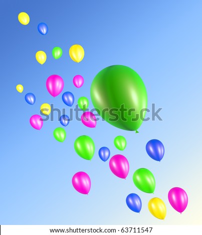Beautiful balloons in sky