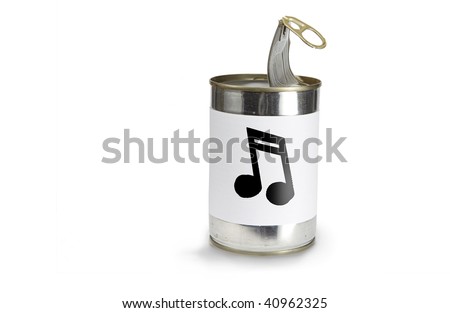 stock photo Musical Note Symbol on a can on a white background