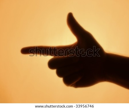 Back-lit hand pointing