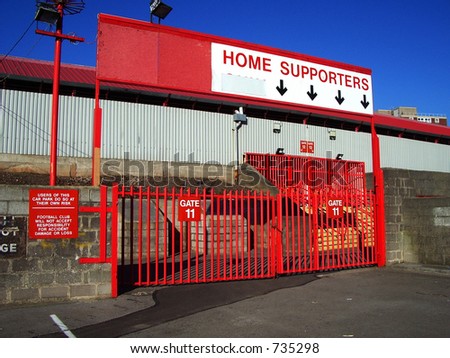 Home supporters - gates into English soccer ground
