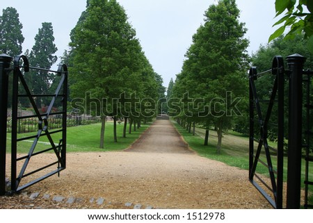 The Avenue through open gate