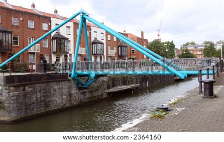 foot swing bridge in Bristol, England