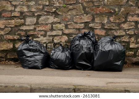 trash bags - ready for collection