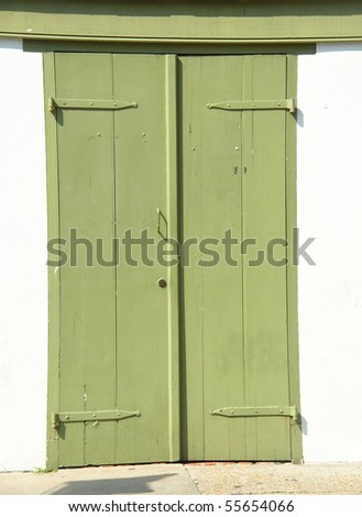 Green Double Doors in French Quarters