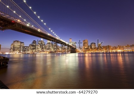 New York City skyline at new york city at night skyline. New York City skyline at