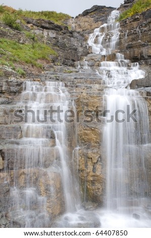 A waterfall in Glacier National Park