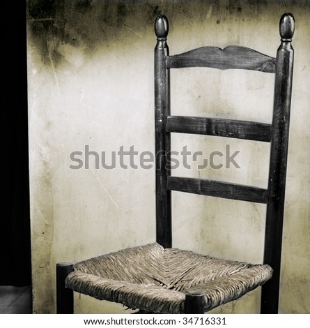 Old spanish style chair on stage \