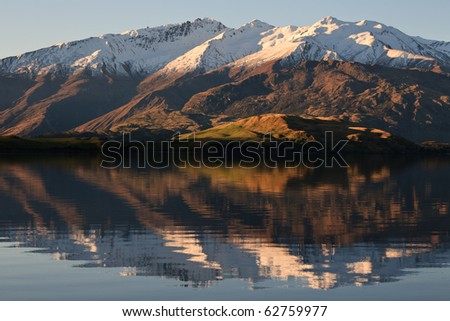 Mountain reflection in Lake, new zealand