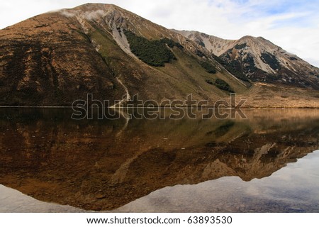 Mountain reflection in Lake, new zealand
