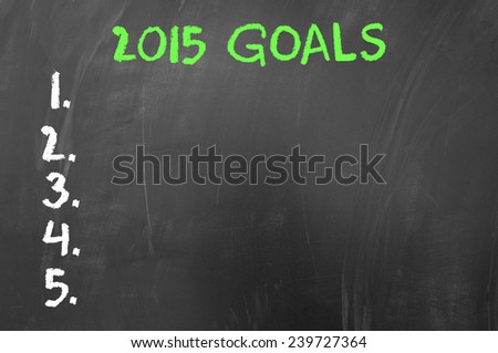Empty list of 2015 goals on blackboard