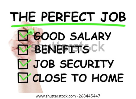 The perfect job checklist write on transparent wipe board by hand holding a marker