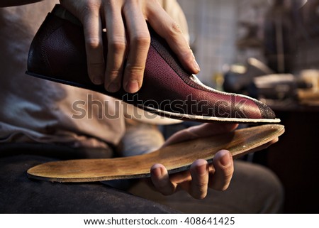 Shoemaker makes shoes for men.
He sticks sole