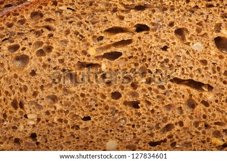 macro of wholemeal bread texture