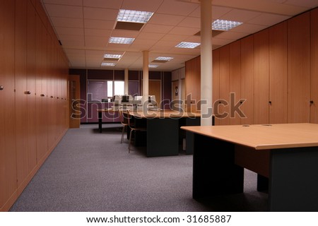Office with large storage units for official records