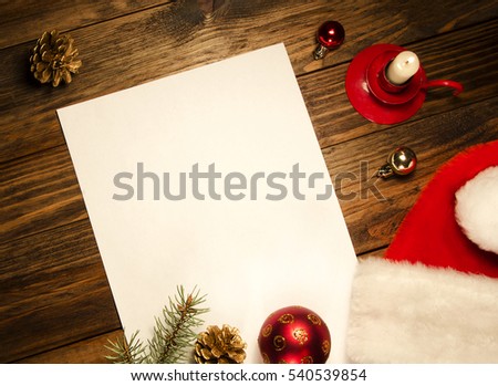 New Year Background Santa letter message
