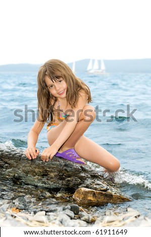 Beautiful Little Girl in Swimsuit Beautiful Little Girl in Swimsuit