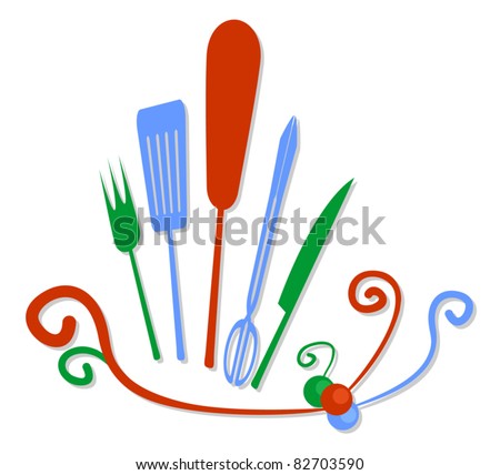 Kitchen Design Tools Free on Colorful Design Of Kitchen Tools Stock Vector 82703590   Shutterstock