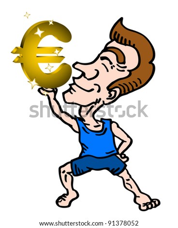 cartoon euro sign