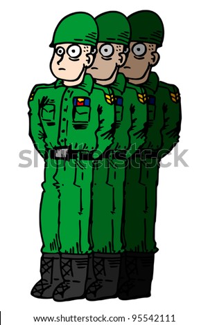 Cartoon Soldiers Stock Vector Illustration 95542111 : Shutterstock