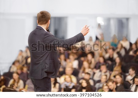 Speaker at Business convention and Presentation. Audience at the