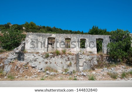 Old house ruin. Kefalonia, Greece.