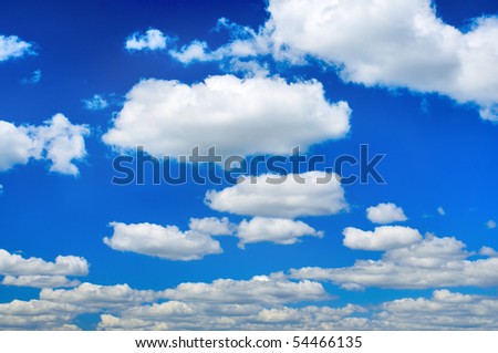 White clouds in a blue sky. Sky background. Sky and clouds background. Clouds