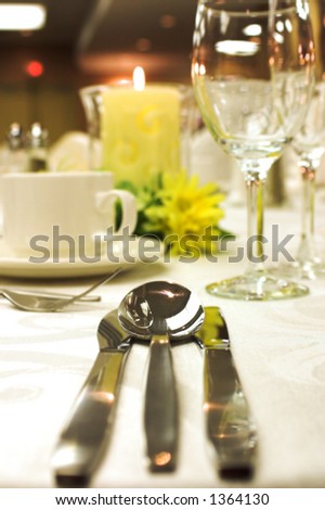A table laid out for fine dining