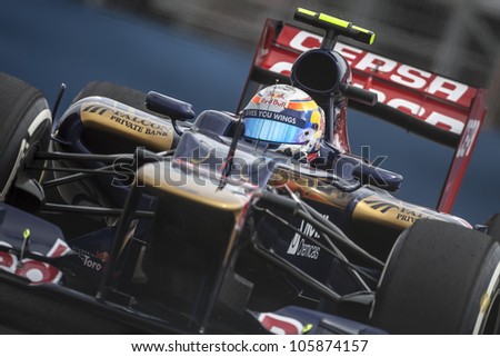 VALENCIA, SPAIN - JUNE 22: Daniel Richiardo in the Formula 1 Grand Prix of Europe, in Valencia Street Circuit, Spain on June 22, 2012