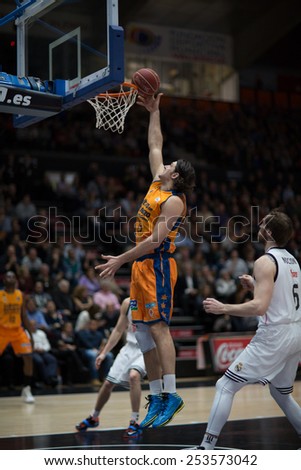 VALENCIA, SPAIN - FEBRUARY 15: Loncar during Spanish League match between Valencia Basket Club and Real Madrid at Fonteta Stadium on February 15, 2015 in Valencia, Spain