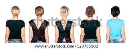 different types of woman short hair wigs from behind