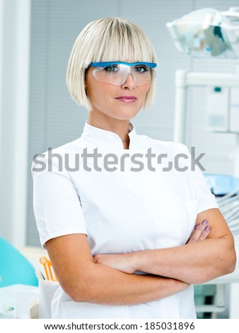 woman doctor gynecologist or oncologist smiling in her office