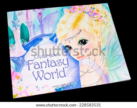 ZAGREB , CROATIA - NOVEMBER 6, 2014 :  popular teen and children coloring creative book , fantasy series by Depesche,product shot