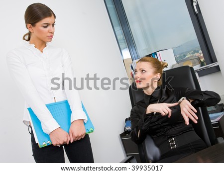 woman boss and secretary in the office