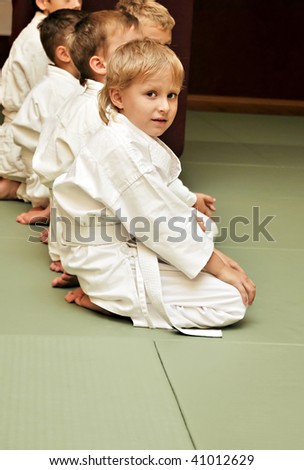 boys in sport hall they are waitng for competition boys in sport hall they are waitng for competition