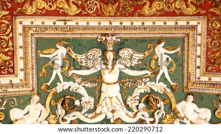 VATICAN - JULY 19, 2014: Detail from the interior of the Saint Peter Cathedral in Vatican on July 19, 2014. Saint Peter\'s Basilica has the largest interior of any Christian church in the world.