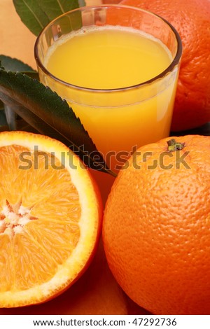 Orange juice and half orange