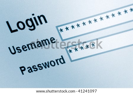 Login Screen Macro Capture, Medium Blue Website, ecommerce e access online user web page password username